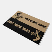 Come Home Safe Welcome Home Biking Deurmat (Schuin)