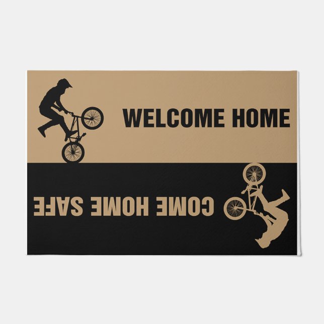 Come Home Safe Welcome Home Biking Deurmat (Voorkant)