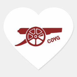 Come On You Gunners COYG Hart Sticker