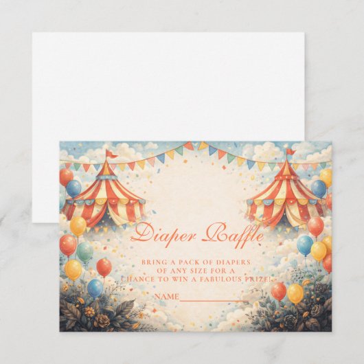 Come One Come All Diapper Raffle Informatiekaartje (Voorkant / Achterkant)