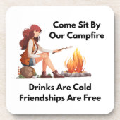 Come Sit By Our Campfire on a  Bier Onderzetter (Voorkant)