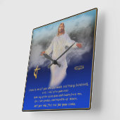 Come to me all ye who are weary square wall clock vierkante klok (Hoek)