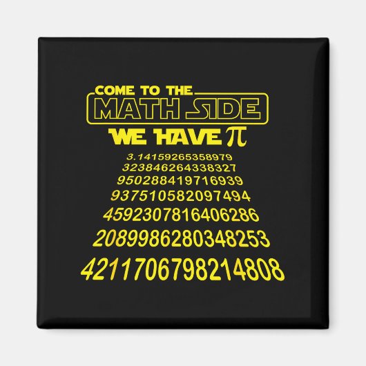 Come To The Math Side We Have Symbol Funny E Day S Magneet (Voorkant)