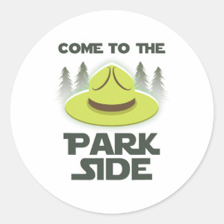 Come To The Park Side National Park Camping Enthus Ronde Sticker