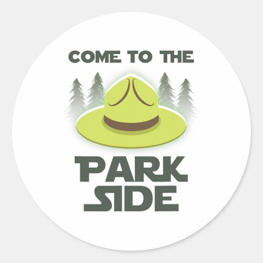 Come To The Park Side National Park Camping Enthus Ronde Sticker (Voorkant)