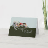 'Come Visit' Folded Greeting Card Kaart (Voorkant)