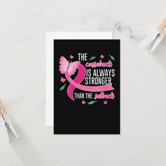 Comeback is altijd krachtiger borstkanker kaart (Voorkant / Achterkant in situ)