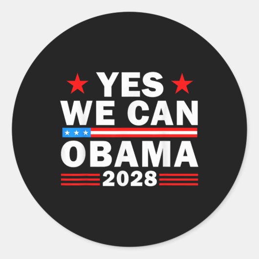 Comeback van Obama 2028 Ronde Sticker (Voorkant)
