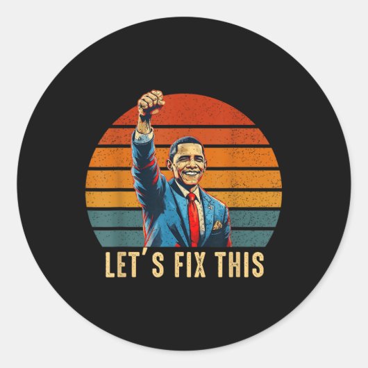 Comeback van Obama 2028 Ronde Sticker (Voorkant)