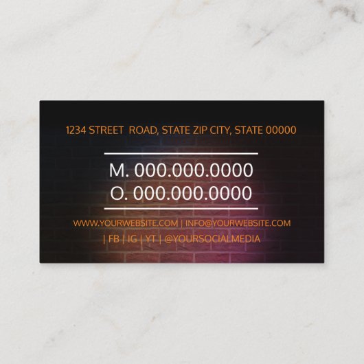 Comediaan opstaan visitekaartje (Achterkant)