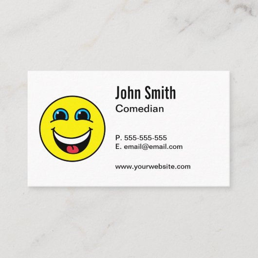 Comedian Laughing Emoji Visitekaartje (Voorkant)