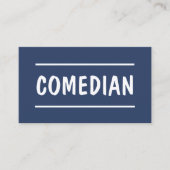 🤡 Comedian Stand Up Custom QR Blauw Visitekaartje (Voorkant)