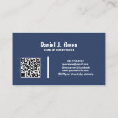 🤡 Comedian Stand Up Custom QR Blauw Visitekaartje (Achterkant)