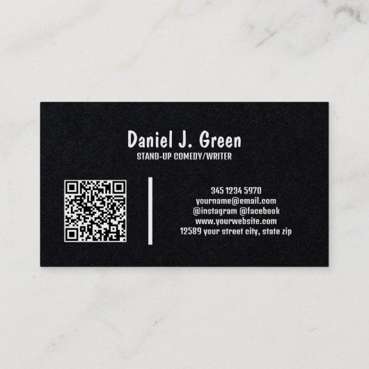 Comedian Stand Up Custom QR Visitekaartje (Achterkant)