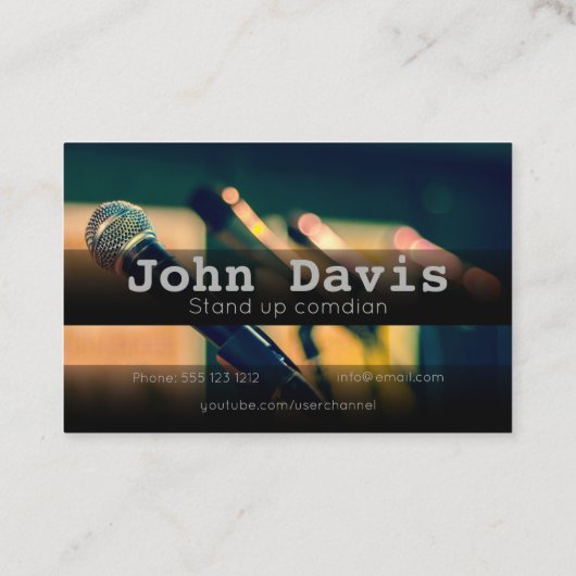 Comedisch visitekaartje opstaan (Achterkant)