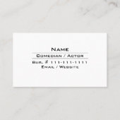 Comedische stand-up Comic Entertainment Industry B Visitekaartje (Achterkant)