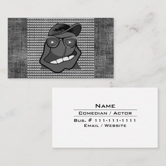 Comedische stand-up Comic Entertainment Industry B Visitekaartje (Voorkant / Achterkant)