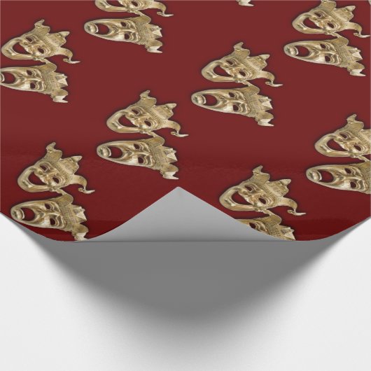 Comedy and Tradraf Maroon Wrapping Paper Cadeaupapier (Hoek)