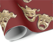 Comedy and Tradraf Maroon Wrapping Paper Cadeaupapier (Rol Hoek)