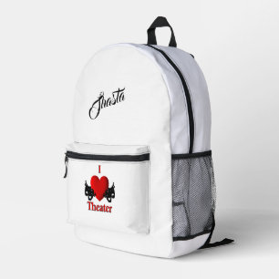 Comedy and Tragedy Theatre Masker Naam Bedrukte Rugzak