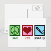 Comedy club voor komedie in Comedian Peace Love Briefkaart (Voorkant / Achterkant)