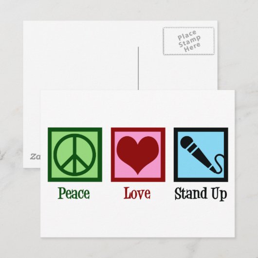 Comedy club voor komedie in Comedian Peace Love Briefkaart (Voorkant / Achterkant)