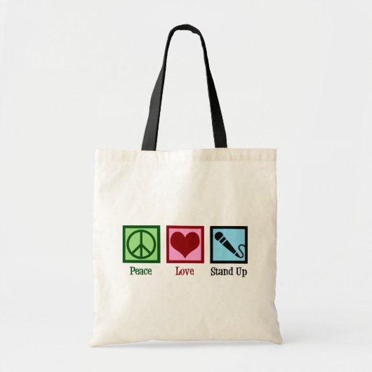 Comedy club voor komedie in Comedian Peace Love Tote Bag (Voorkant)