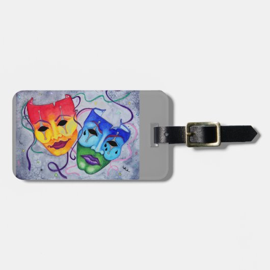 Comedy en tragedie bagagelabel (Voorkant horizontaal)