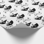 Comedy- en tragedie-bioscoopmaskers/-gezichten cadeaupapier (Hoek)