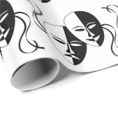 Comedy- en tragedie-bioscoopmaskers/-gezichten cadeaupapier (Rol Hoek)