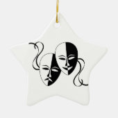 Comedy- en tragedie-bioscoopmaskers/-gezichten keramisch ornament (Voorkant)