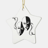Comedy- en tragedie-bioscoopmaskers/-gezichten keramisch ornament (Links)