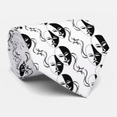 Comedy- en tragedie-bioscoopmaskers/-gezichten stropdas (Opgerold)