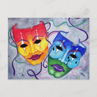 Comedy en tragedie briefkaart