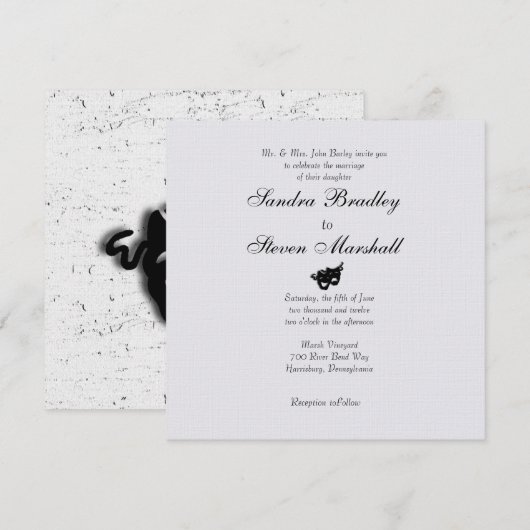 Comedy en tragedie bruiloft uitnodigingen (Voorkant / Achterkant)