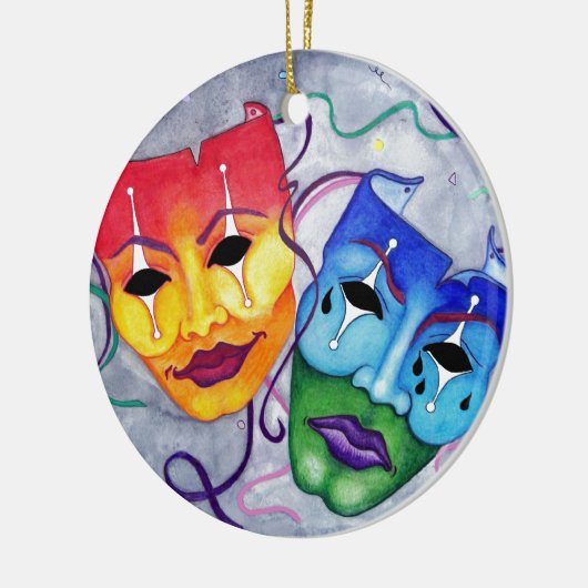 Comedy en tragedie keramisch ornament (Links)