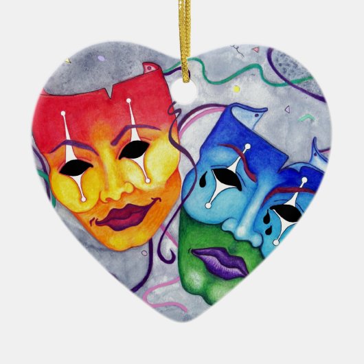 Comedy en tragedie keramisch ornament (Voorkant)