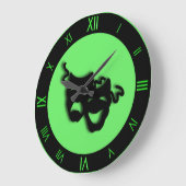 Comedy en tragedie Neon Green Theater Wall Clock Grote Klok (Hoek)