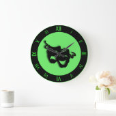 Comedy en tragedie Neon Green Theater Wall Clock Grote Klok (Huis)
