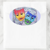 Comedy en tragedie ovale sticker (Tas)