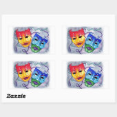 Comedy en tragedie rechthoekige sticker (Vel)