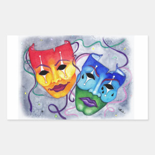 Comedy en tragedie rechthoekige sticker