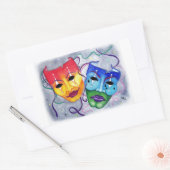 Comedy en tragedie rechthoekige sticker (Envelop)