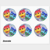 Comedy en tragedie ronde sticker (Vel)