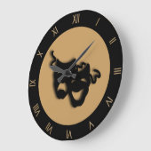 Comedy en tragedie Tan Brown Theater Wall Clock Grote Klok (Hoek)
