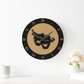 Comedy en tragedie Tan Brown Theater Wall Clock Grote Klok (Huis)