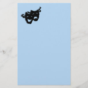 Comedy en tragedie theater blauw briefpapier