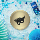 Comedy en tragedie Theater Gold Papieren Bordje (Feest)