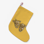 Comedy en tragedie theater maskeert goud kleine kerstsok (Voorkant (Hangend))