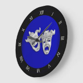Comedy en tragedie theater maskers kobalt grote klok (Hoek)